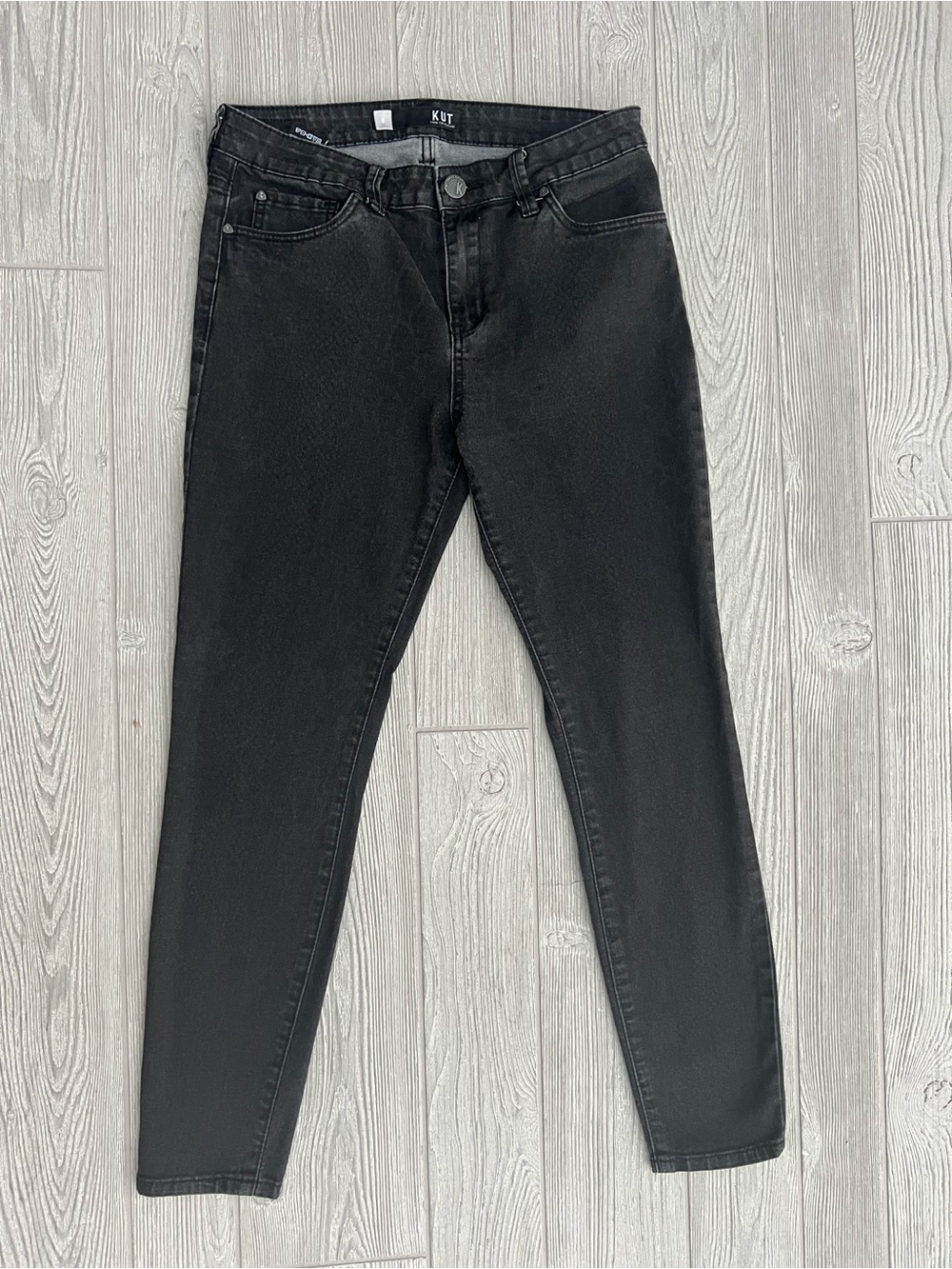Kut From The Kloth Mia Ankle Toothpick Skinny Jeans Black Wash Size 6 High Rise